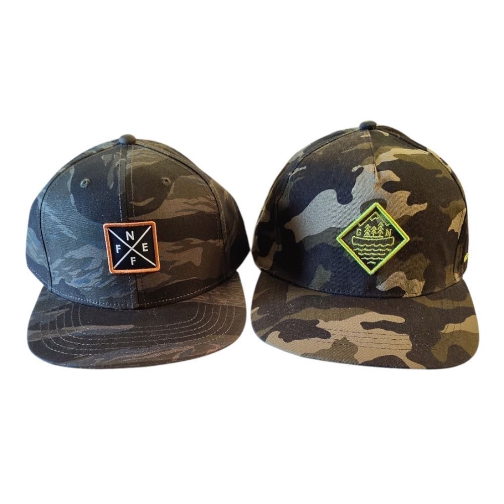 Neff and Great Northern Camouflage Logo Snapback Hat‎ Bundle Of 2